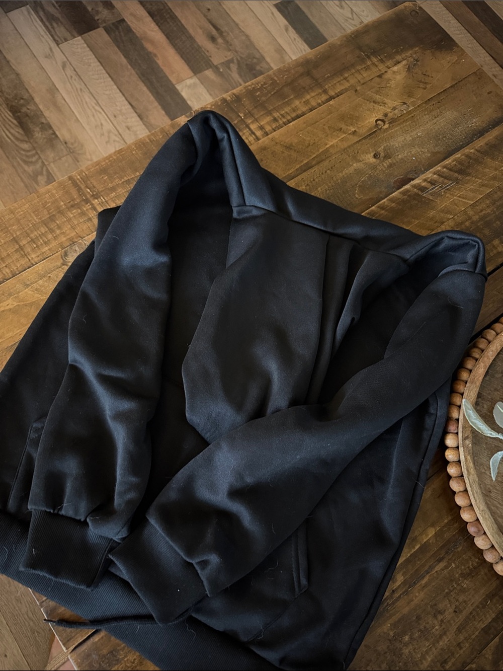 Men's Black Hooded Jacket - Casual Everyday Coat